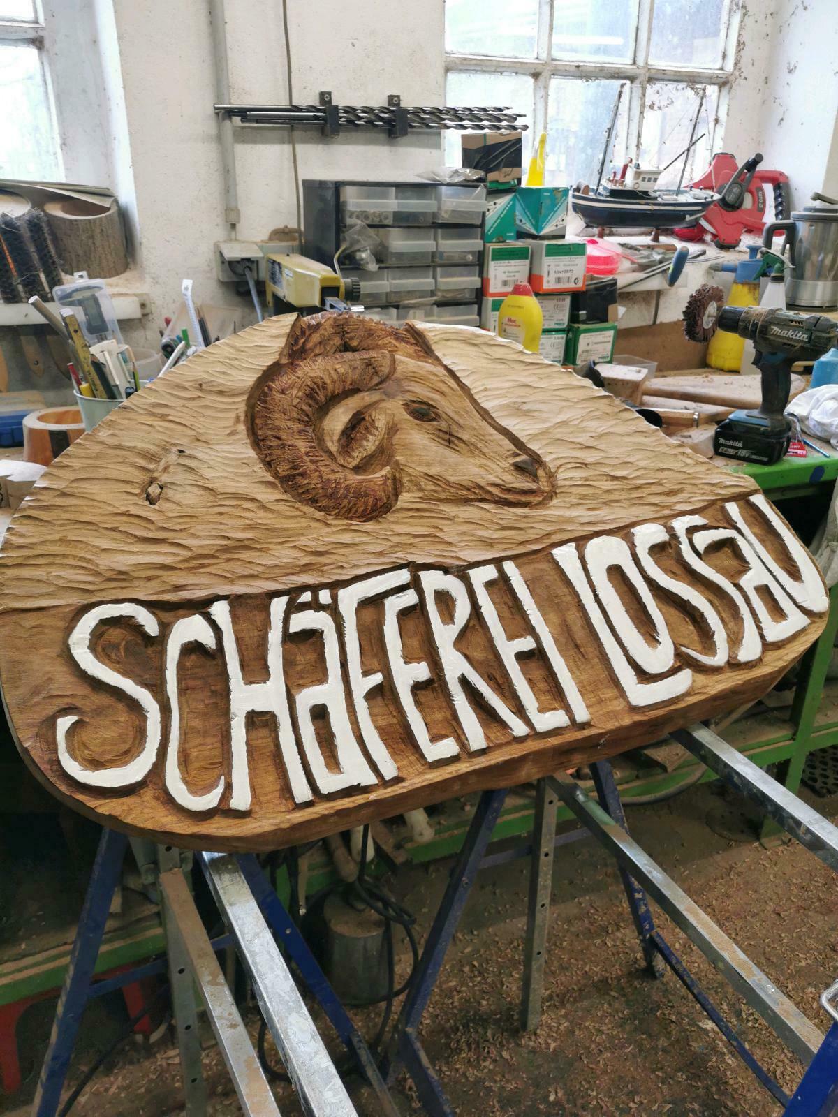 Werbeschild Holz